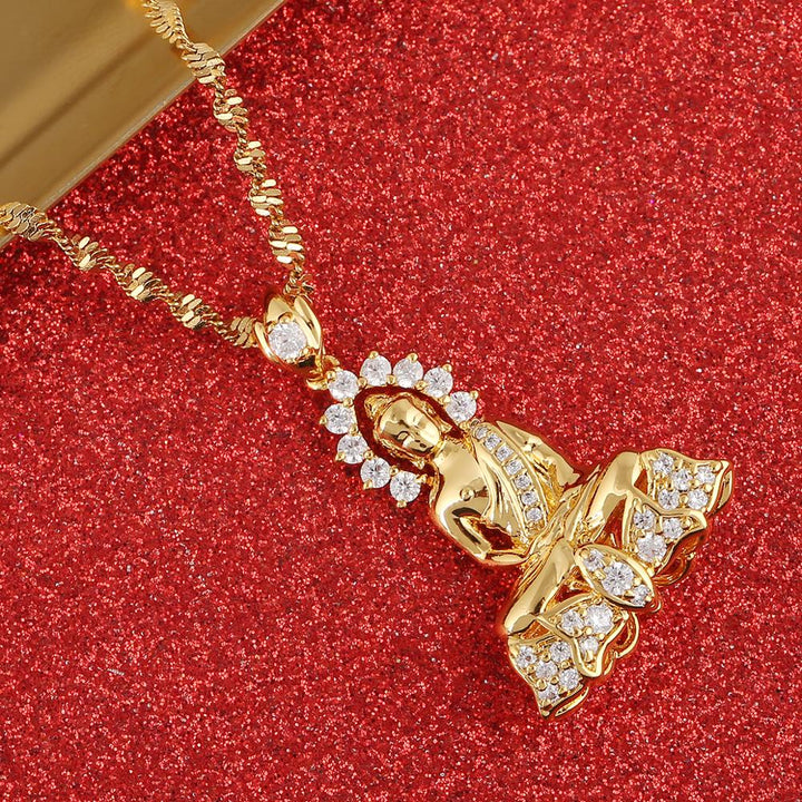 Lucky Tibetan Amitabha Buddha Necklace Symbol Hinduism Necklace
