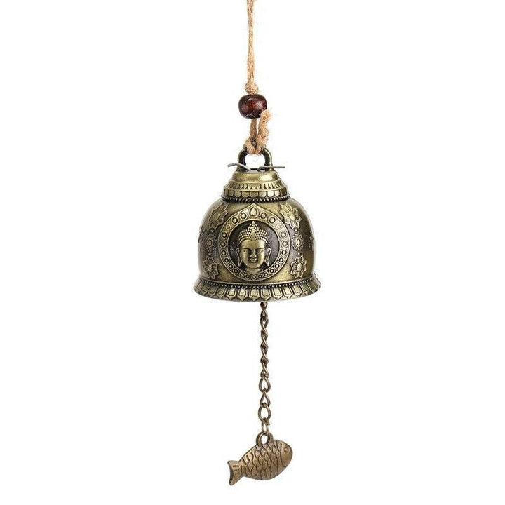 Vintage Buddha Wind Chime with Fish Wind Catcher Unique Ringing Wind Chimes