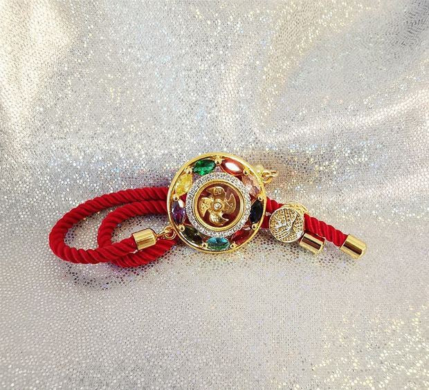 LP Luang Por Round Transfer Wheel Bracelet Buddha Life Symbol