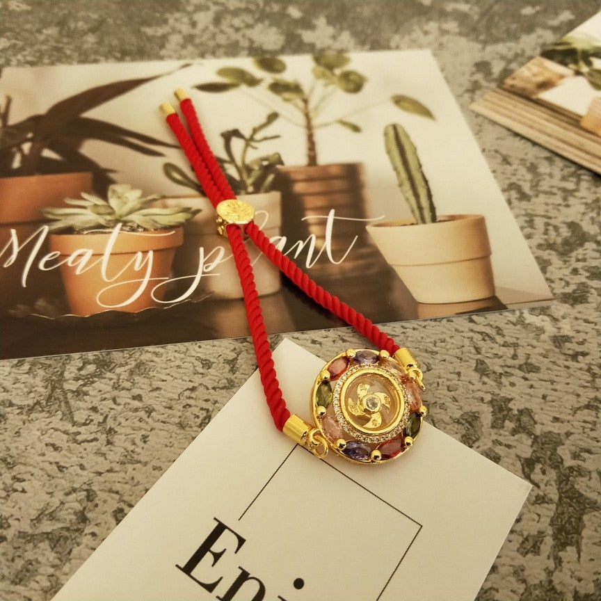 LP Luang Por Round Transfer Wheel Bracelet Buddha Life Symbol