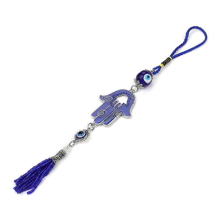 Lucky Evil Eye Glass Bead Tassel Keychain Hamsa Hand Lucky Eye Symbol