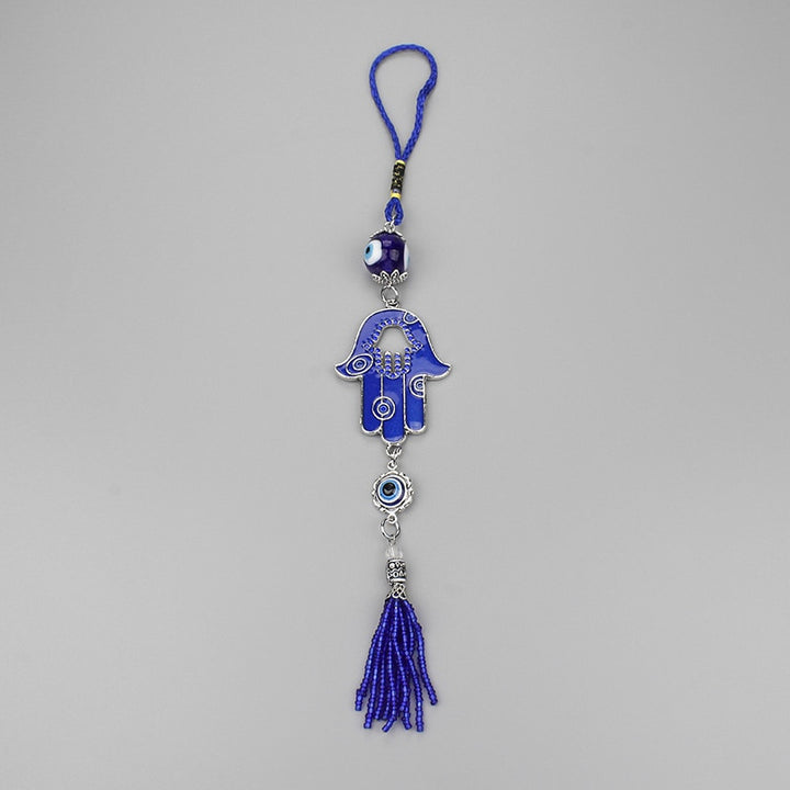 Lucky Evil Eye Glass Bead Tassel Keychain Hamsa Hand Lucky Eye Symbol