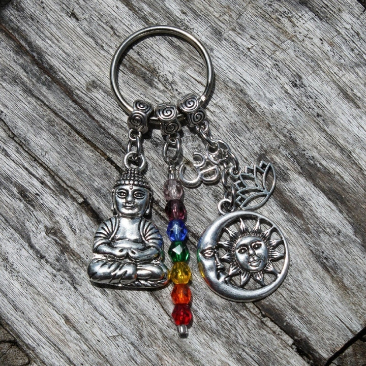 Meditating Buddha Keychain Personalized Charm Backpack Accessory