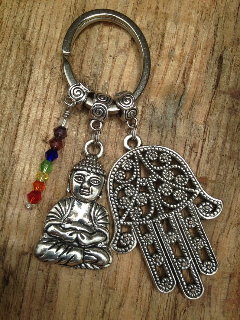 Meditating Buddha Keychain Personalized Charm Backpack Accessory
