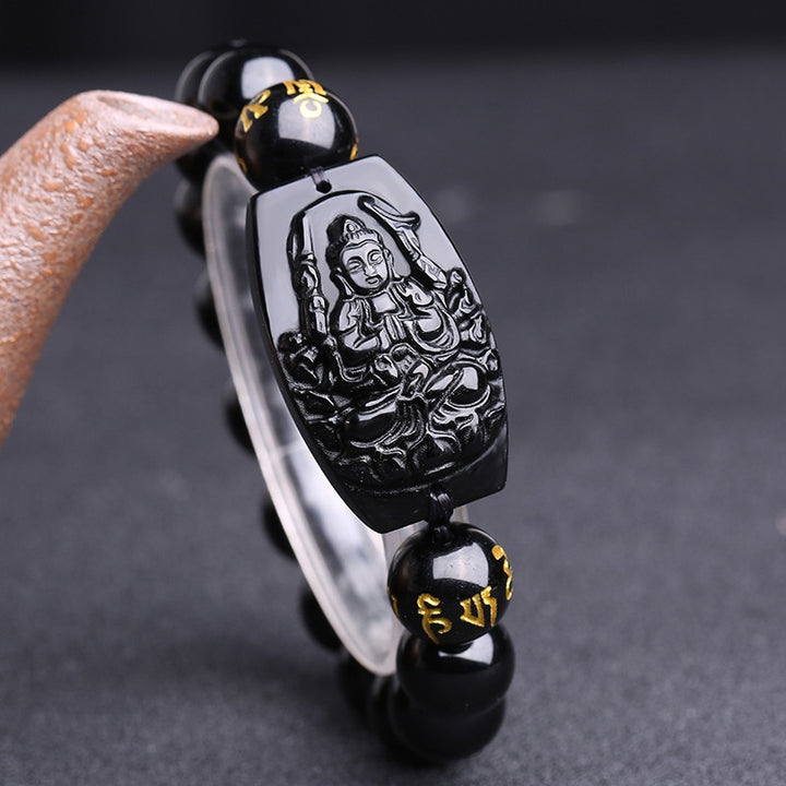 Black Obsidian Energy Bracelet Enlightenment Buddha Bracelet