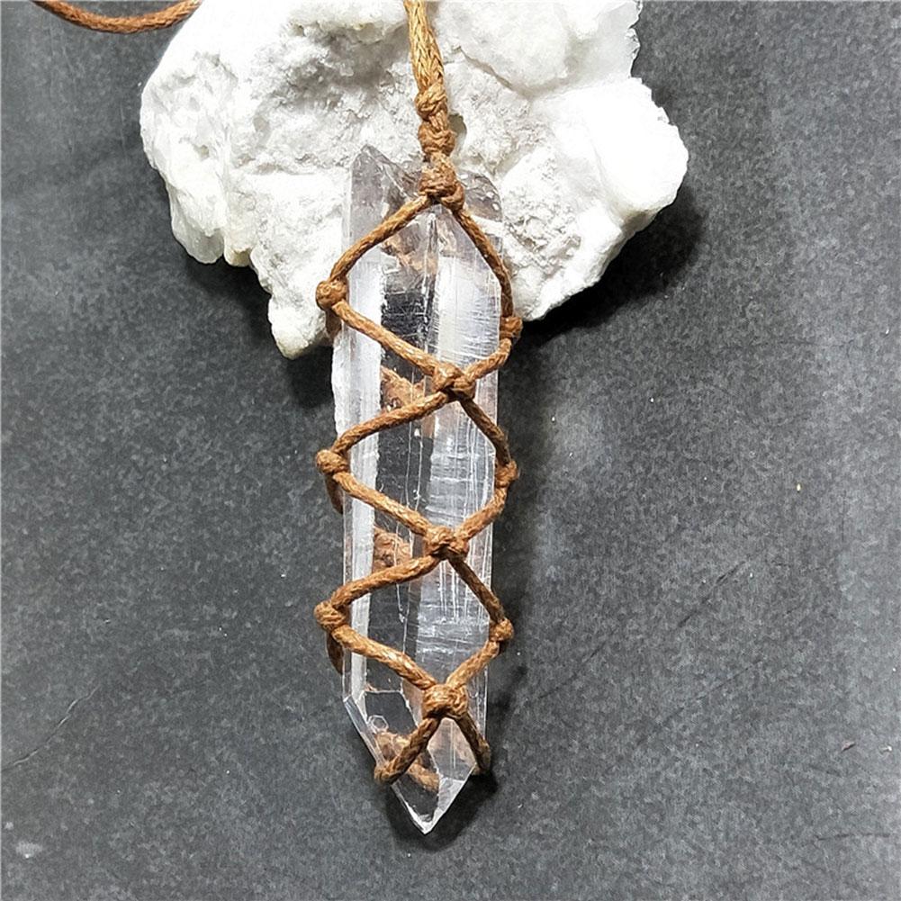 Natural White Amethyst Quartz Crystal Stone Necklace