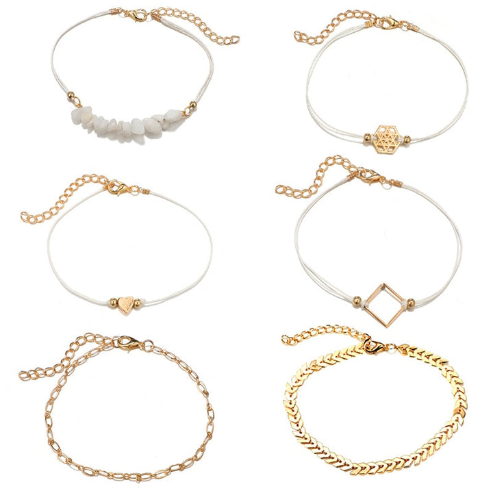Hollow Square Gravel Bracelet Crystal Women Bracelet Set