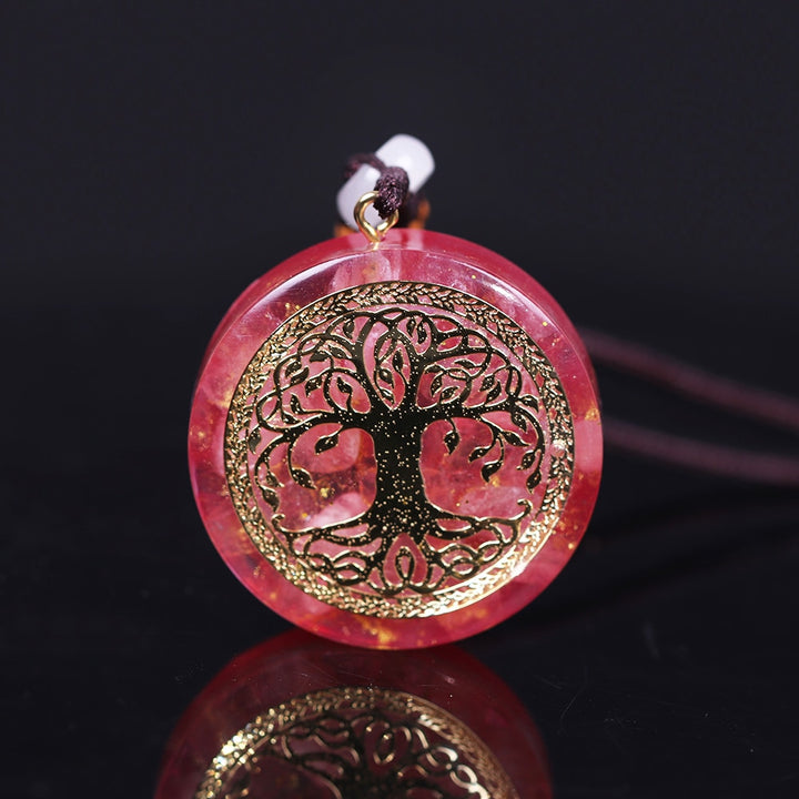 Tree of Life Energy Orgonite Necklace Crystal Energy Amulet Necklace