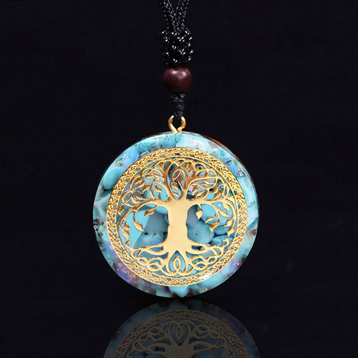 Tree of Life Orgonite Reiki Necklace Energy Crystals Aura Necklace