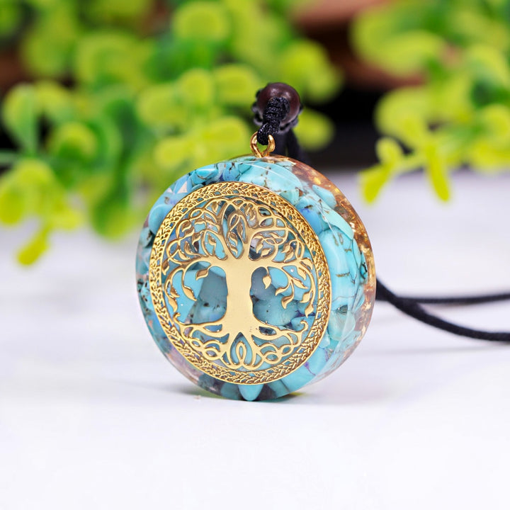 Tree of Life Orgonite Reiki Necklace Energy Crystals Aura Necklace