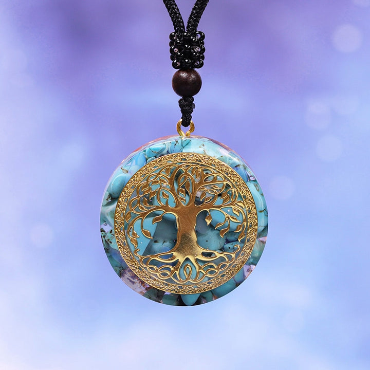 Tree of Life Orgonite Reiki Necklace Energy Crystals Aura Necklace