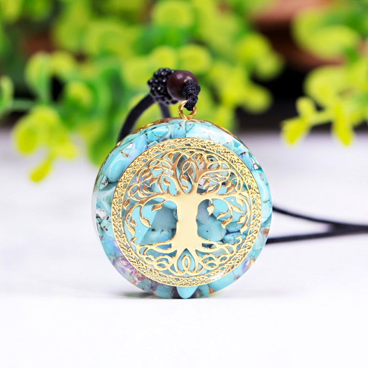 Tree of Life Orgonite Reiki Necklace Energy Crystals Aura Necklace