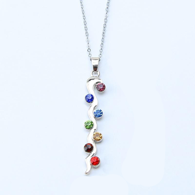 Crystal Stone 7 Chakra Necklace Chain Gemstone Swarovski Necklace