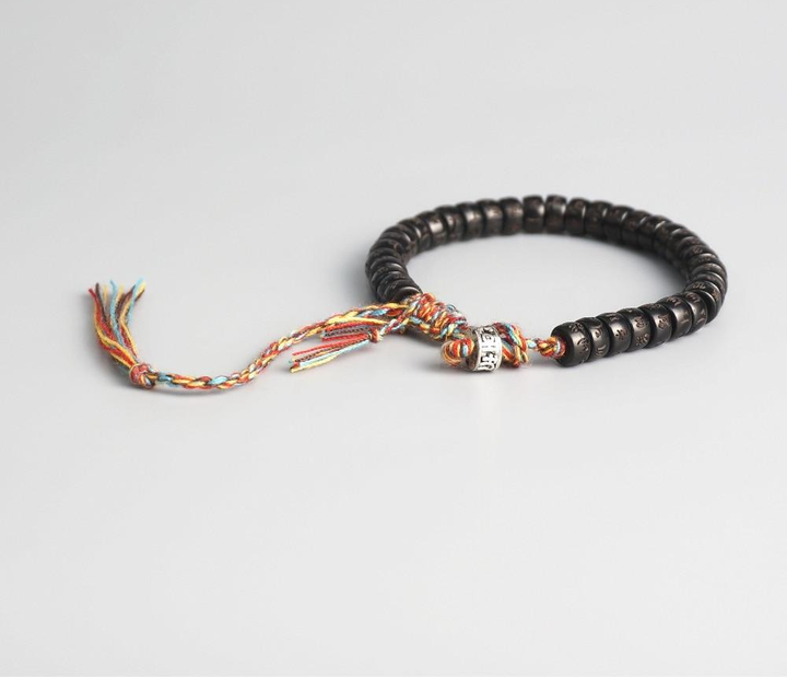Buddhism Tibetan Hand Braided Lucky Knots Mantra Bracelet Symbol OM Mani Padme Hum Bracelet