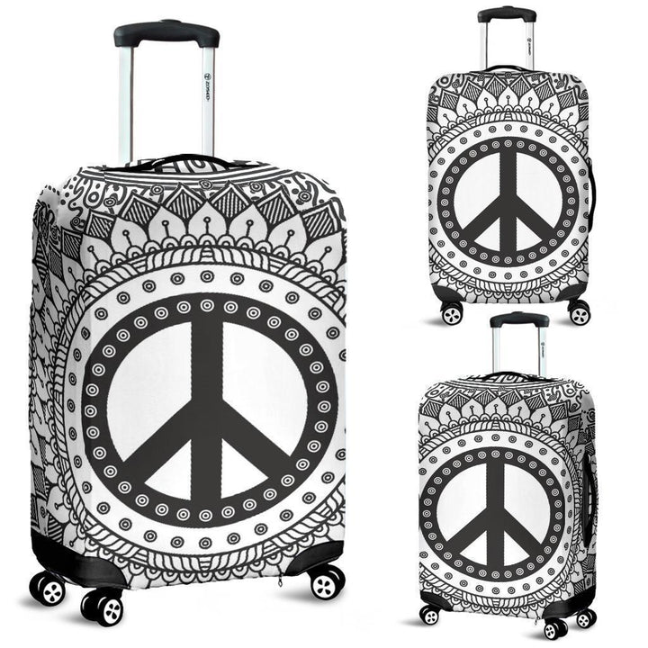 Black and White Peace Luggage Cover