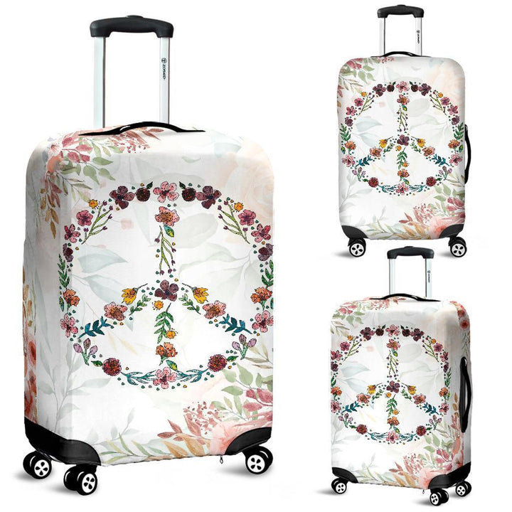Peace with Flowers Luggage Cover