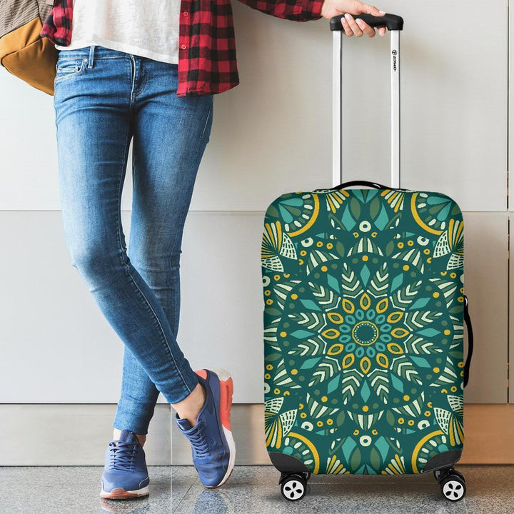 Green Mandala Luggage Cover