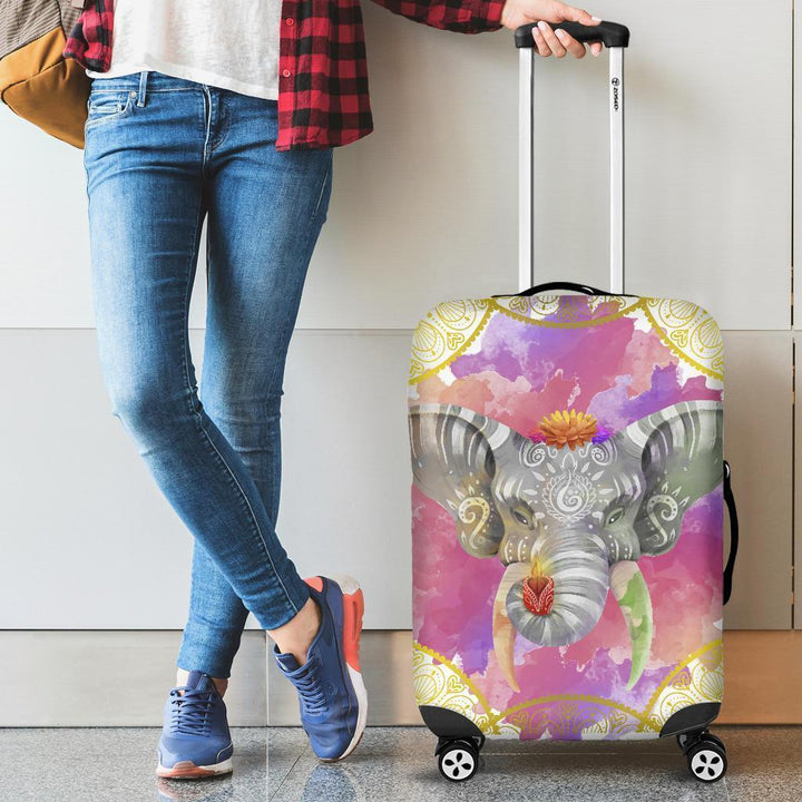 Elephant Colorful Luggage Cover