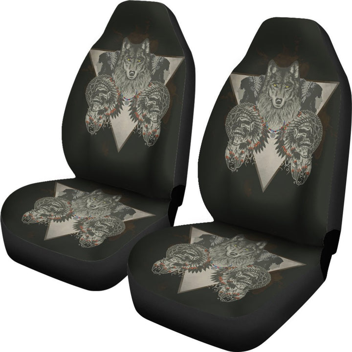 Wolf & Skulls Custom Car Seat Covers