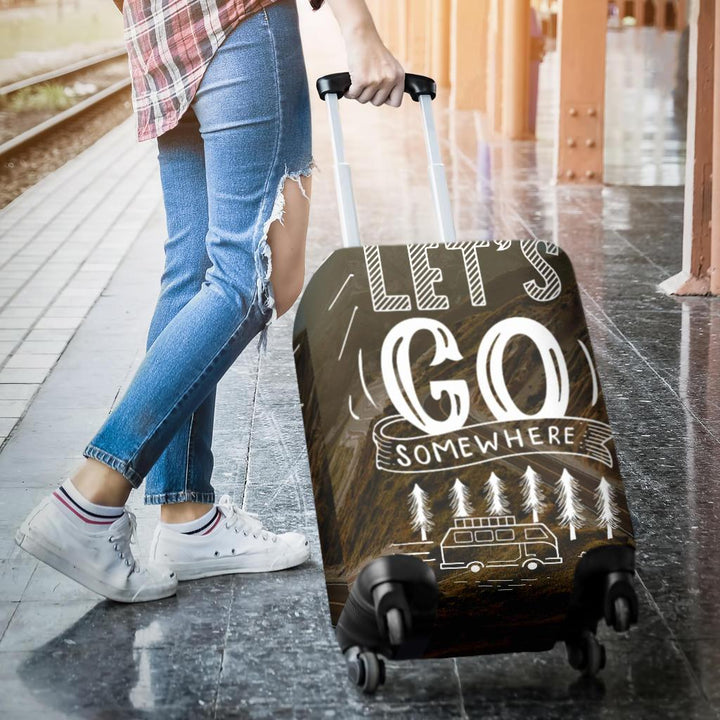 Let's Go Somewhere Luggage Cover