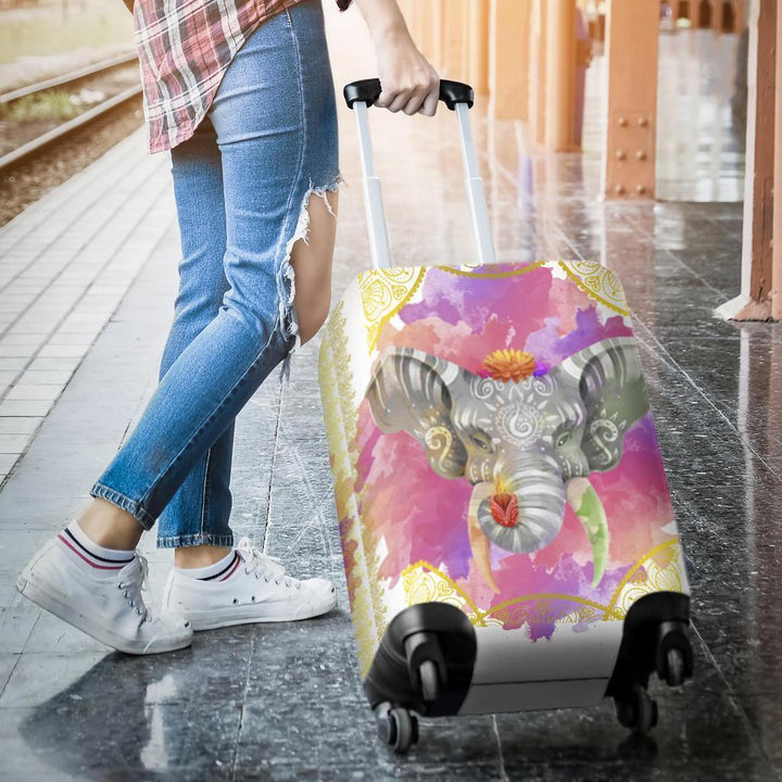 Elephant Colorful Luggage Cover