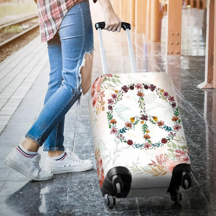 Peace with Flowers Luggage Cover