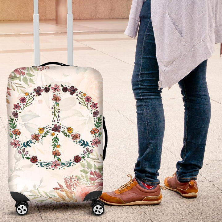 Peace with Flowers Luggage Cover