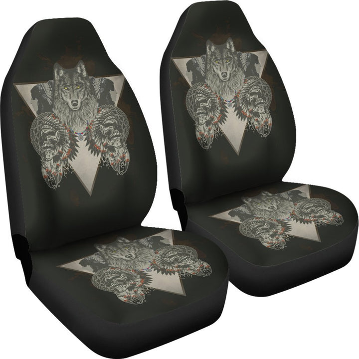 Wolf & Skulls Custom Car Seat Covers