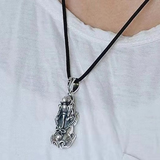 Vintage Pixiu Lucky Pendant Necklace Pi Xiu Charm Necklace