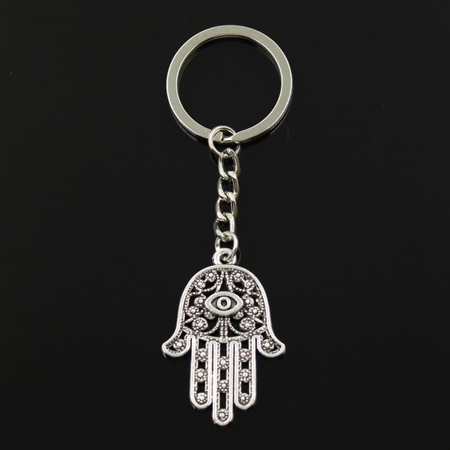 Antique Eye Hamsa Fatima Hand Keychain Evil Eye Amulet Protector Symbol