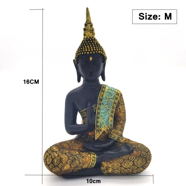 Hindu Buddha Statue Figurine Resin Miniature Figure