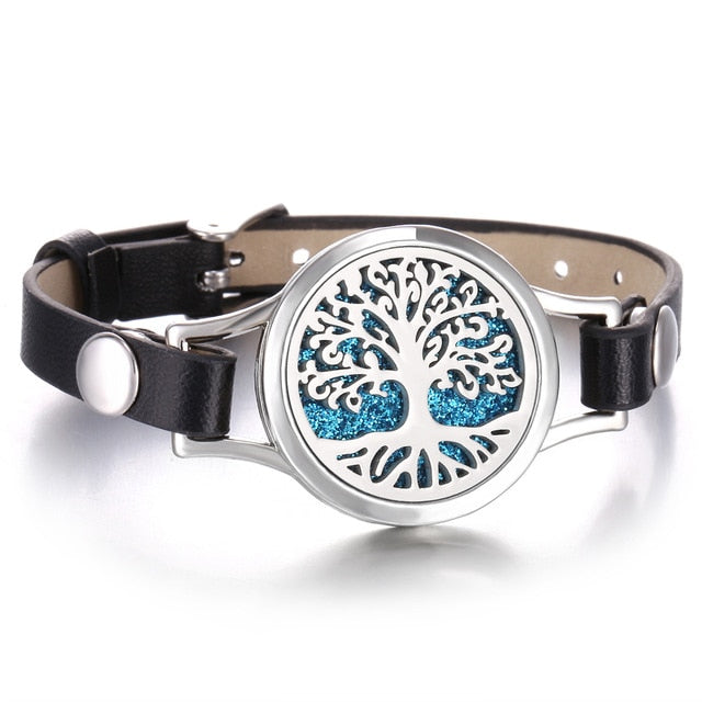 Tree of Life Aromatherapy Lucky Charm Bracelet Buddha Stainless Steel Perfume Bracelet