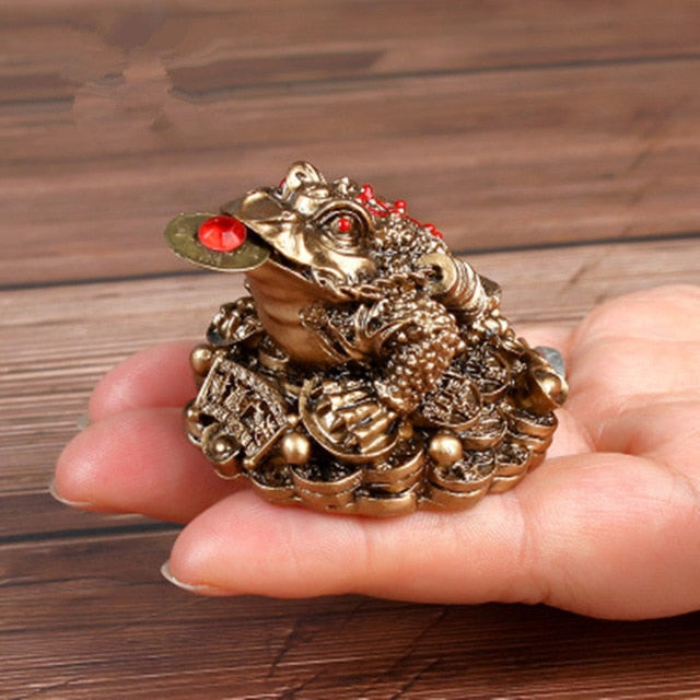 Feng Shui Lucky Frog Good Fortune Money Frog Gold Bronze