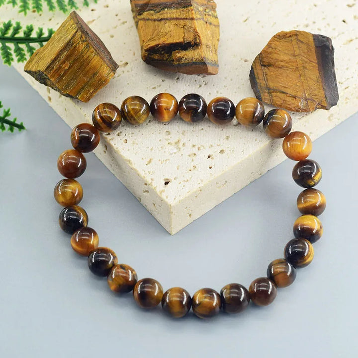 ﻿Tiger Eye Charm Bracelet Gemstone Jewelry Bead Bracelet Protection Crystals Bracelet