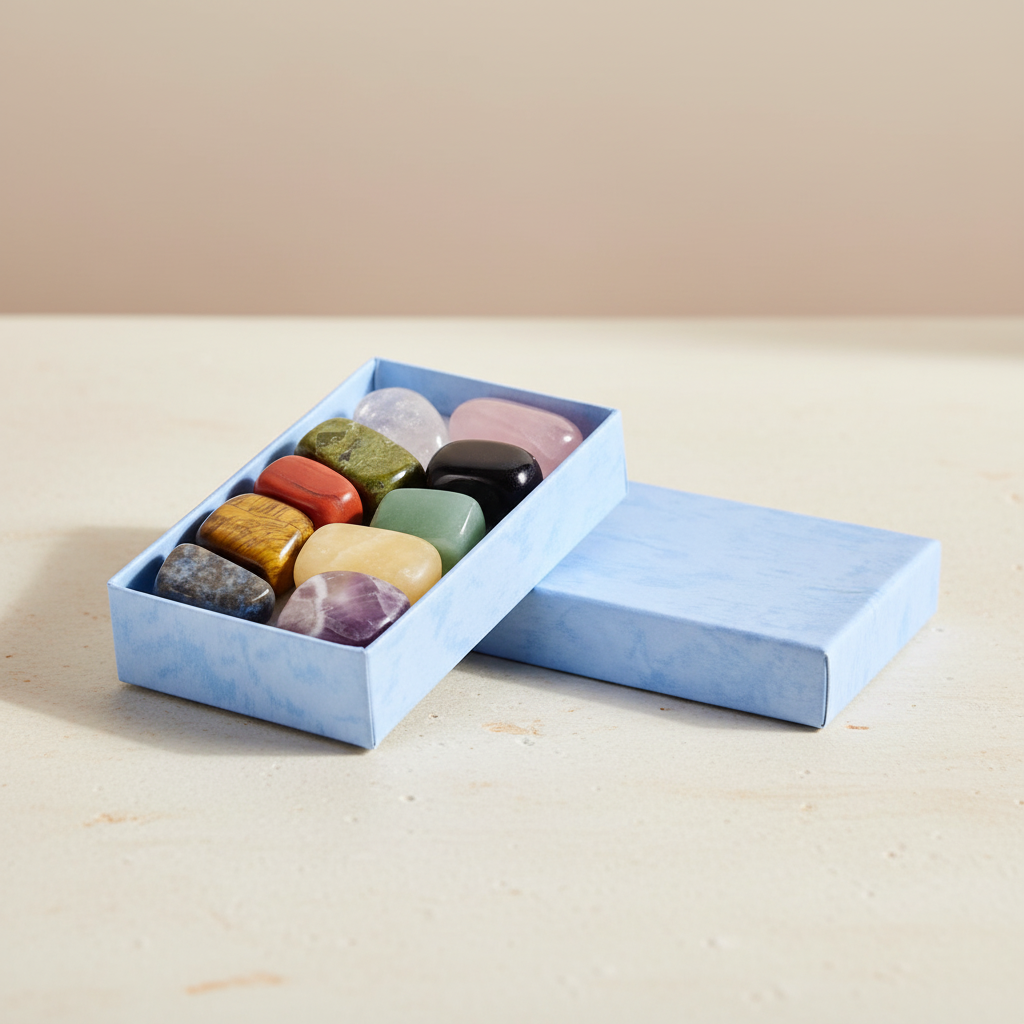 10-Piece Beginner Crystal Kit for Energy Reset - Natural Chakra Gemstones