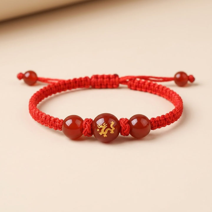 Feng Shui Lucky Red Rope Dragon Bracelet Good Fortune