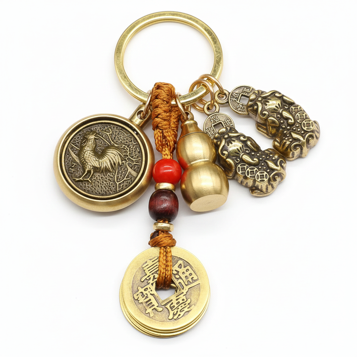 Feng Shui Pixiu Rooster Keychain Chinese Fengshui Pi Xiu Zen