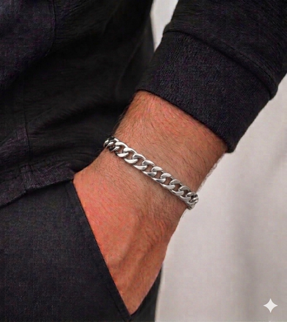 Cuban & Figaro Chain Hybrid Bracelet