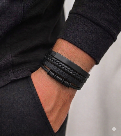 Men's Psalm 112:7 Unshakable Faith Leather Bracelet