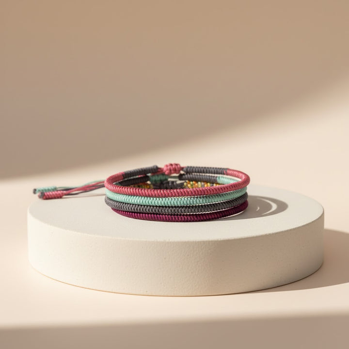 Handmade Knots Lucky Rope Bracelet Happiness Luck Adjustable Mantra