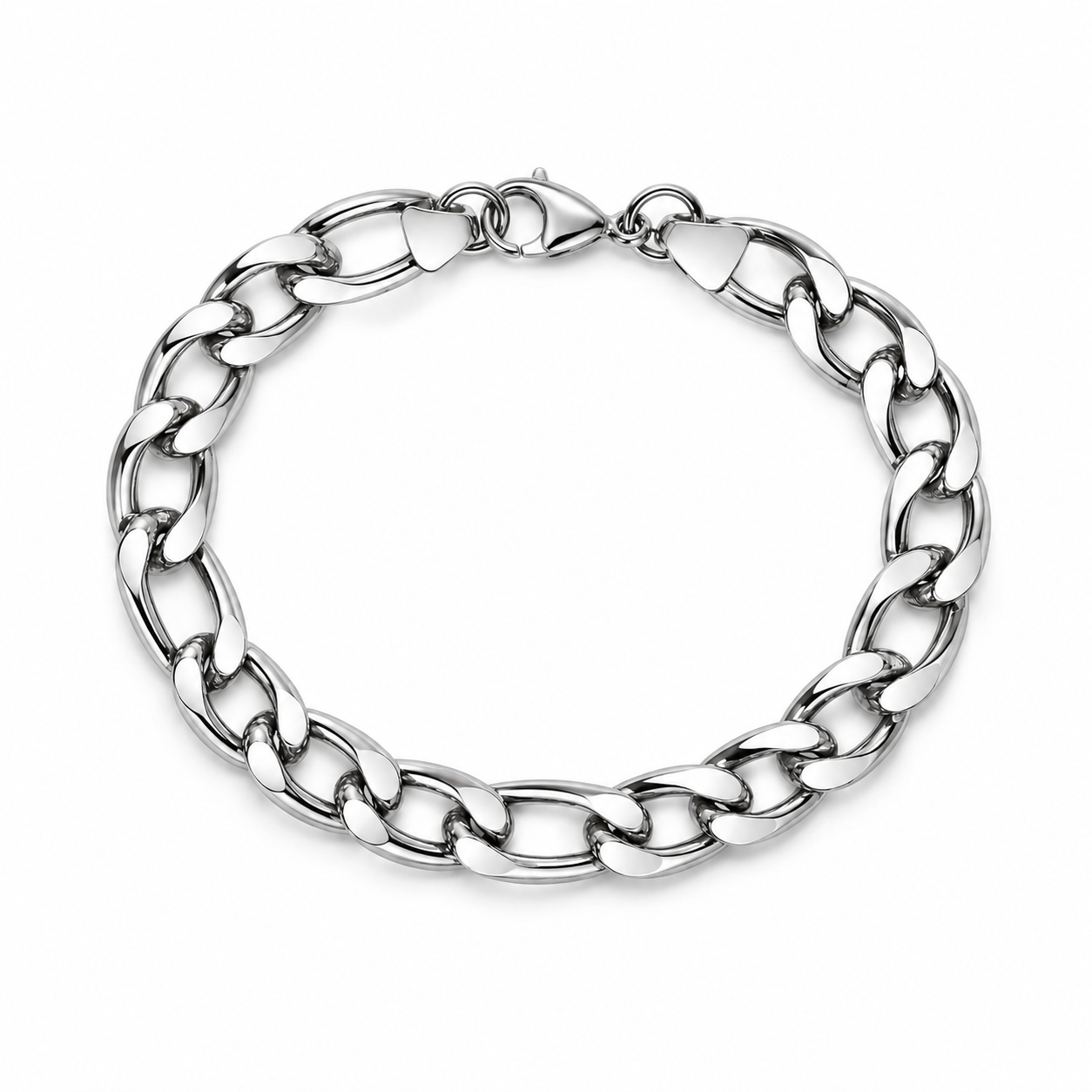 Cuban & Figaro Chain Hybrid Bracelet