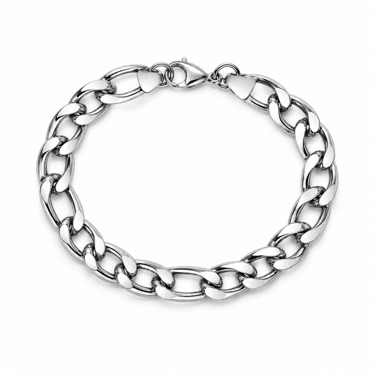 Cuban & Figaro Chain Hybrid Bracelet