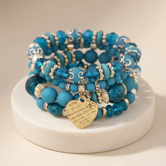 Heart Layer Stack | Boho Charm Bracelet