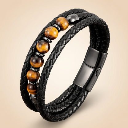 Layered Stone Wrap | Tiger Eye & Hematite