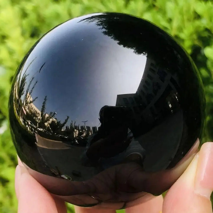 Natural Black Obsidian Ball Crystal Black Stones Feng Shui Crystals