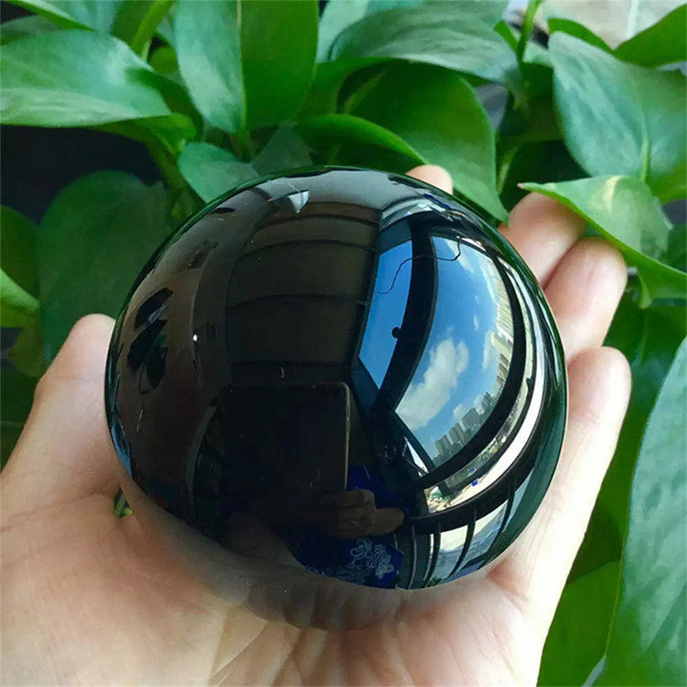 Natural Black Obsidian Ball Crystal Black Stones Feng Shui Crystals