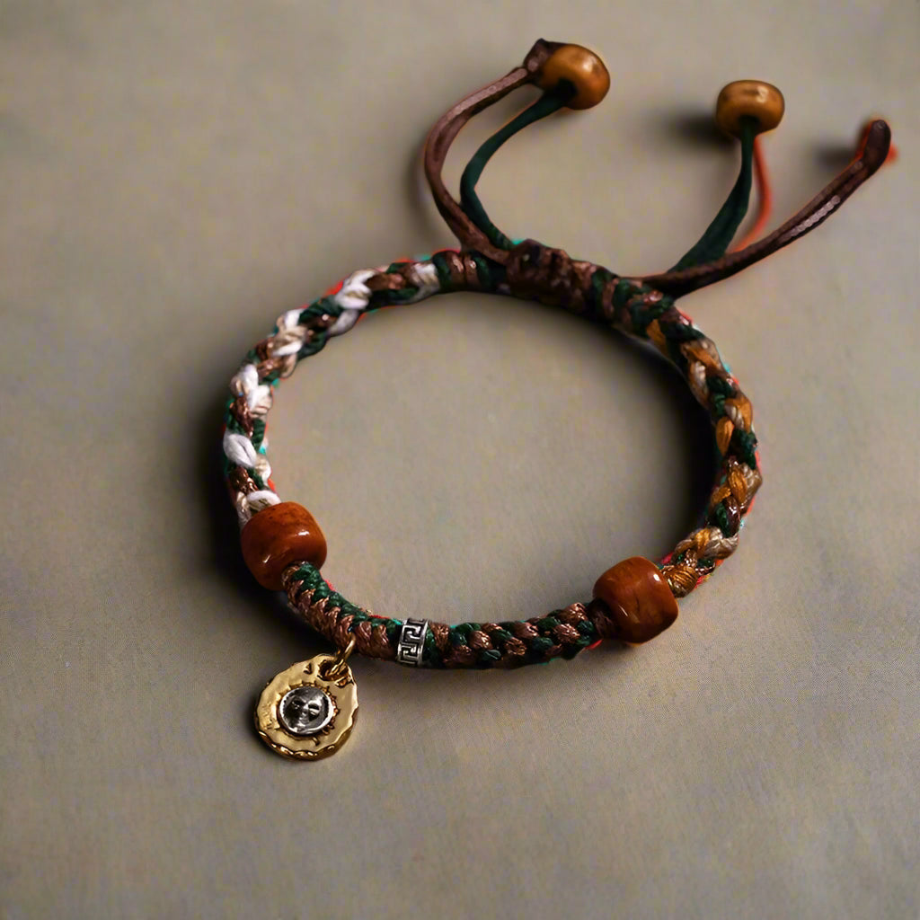 Tibetan Knot Rope Bracelet with Decorative Charm