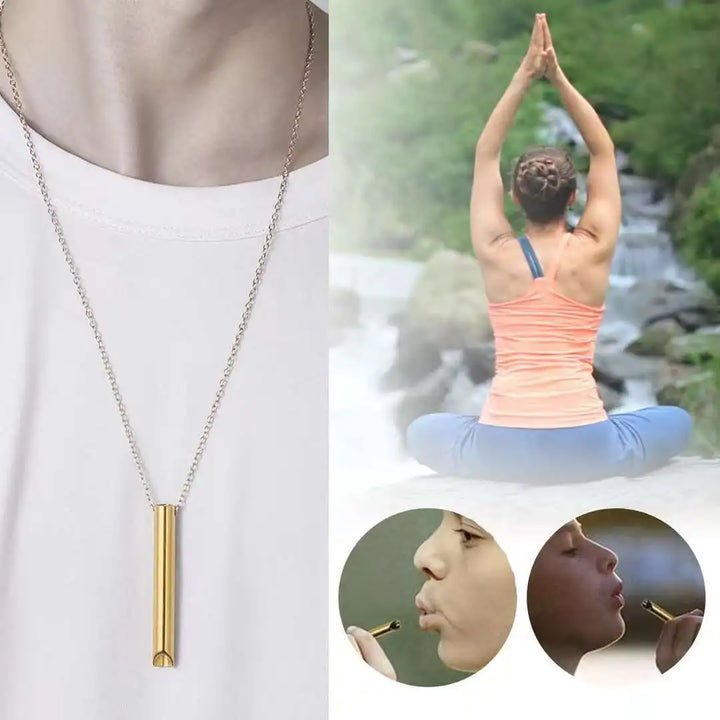 Meditation Necklace Whistle Everyday Necklace Steel Pendant Neck Chain Stainless