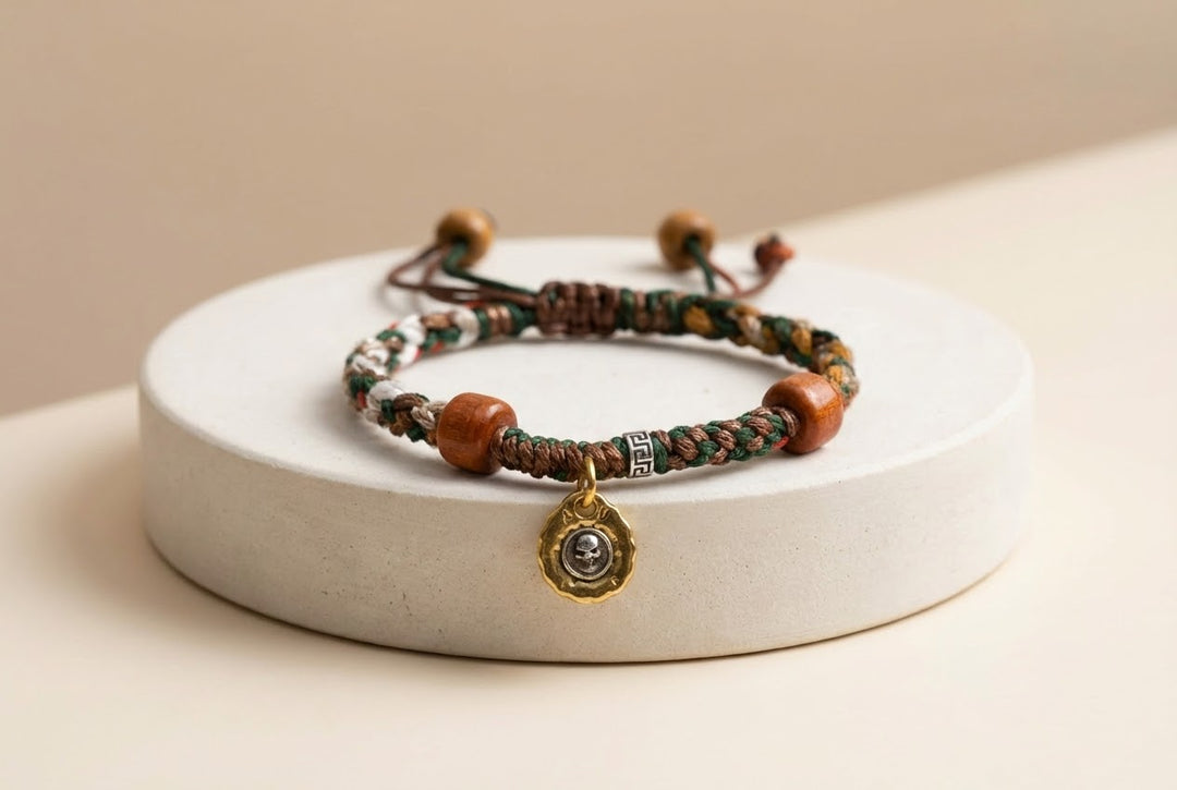 Tibetan Knot Rope Bracelet with Decorative Charm