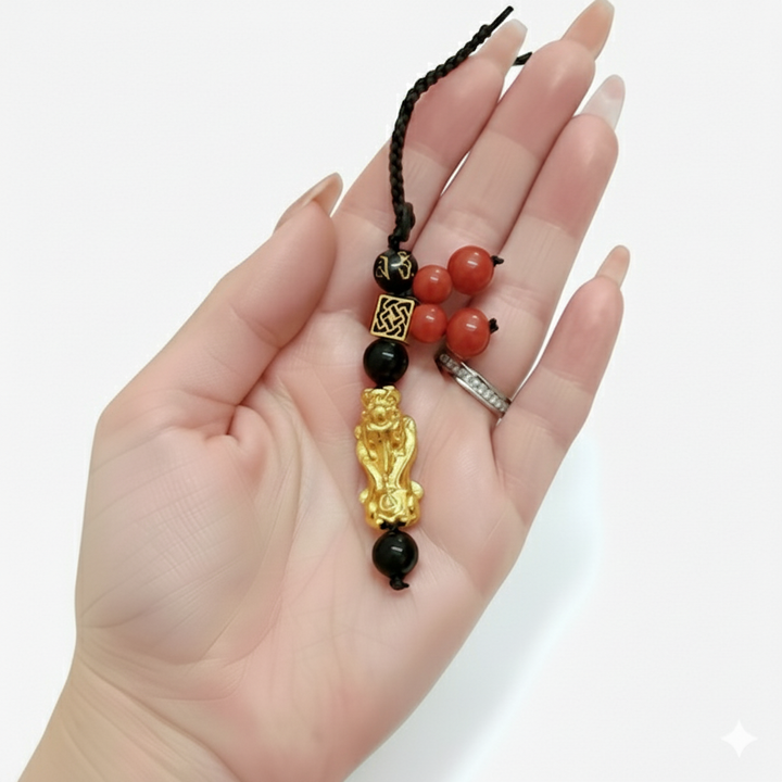 Feng Shui Car Key Pendant Pixiu Keychain Good Luck Charm